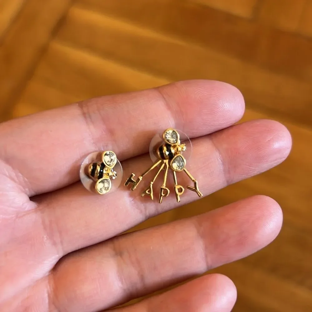 Kate spade bee earrings SAY YES BEE HAPPY EAR JACKET statement novelty earrings